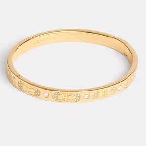 Coach Signature Pavé Hinged Bangle,NWOT